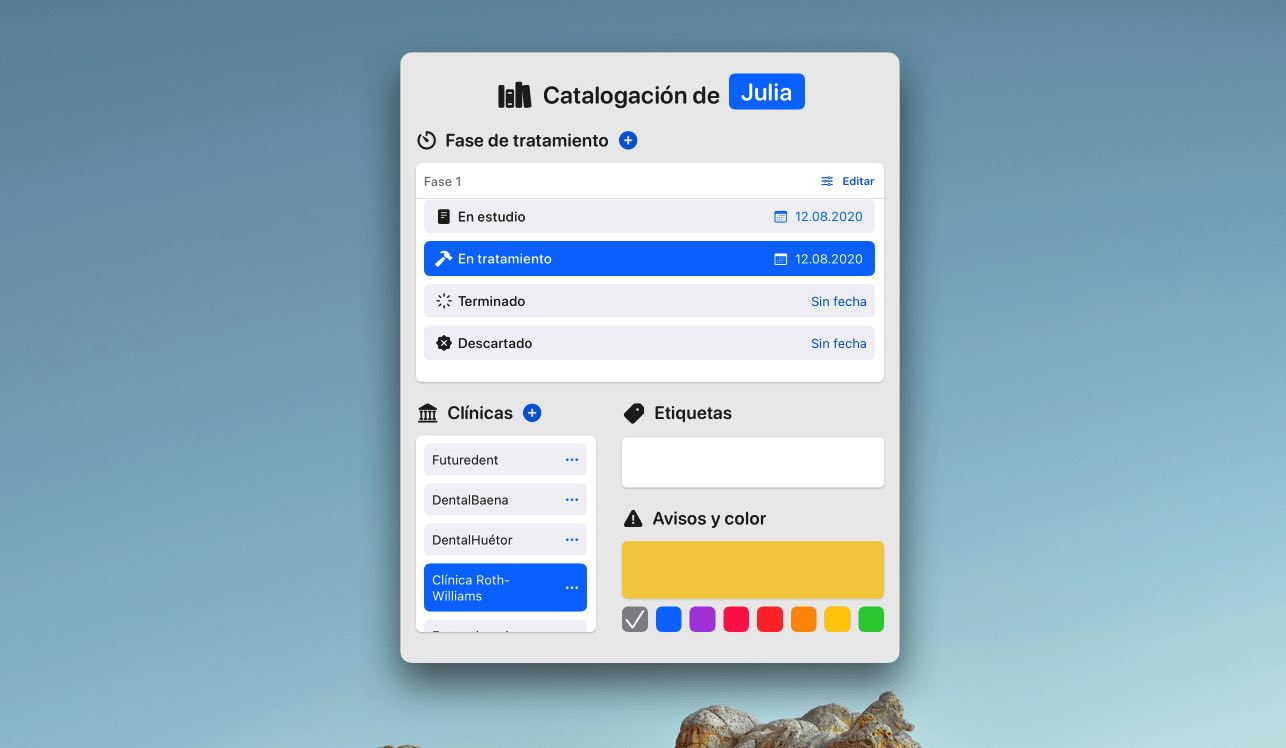 Patient cataloging in orthokit